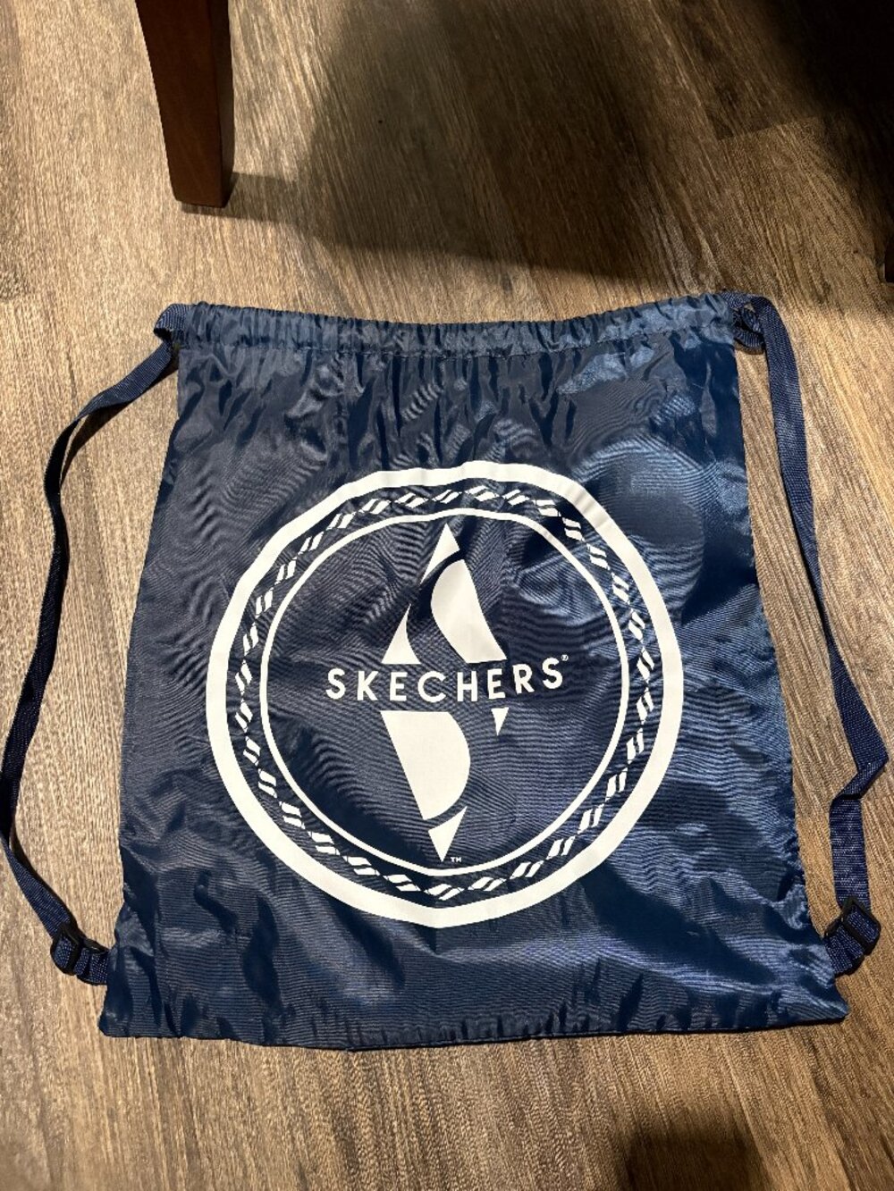 Skecher Drawtring Backpack  Nap Sack Sak Navy White Logo NEW